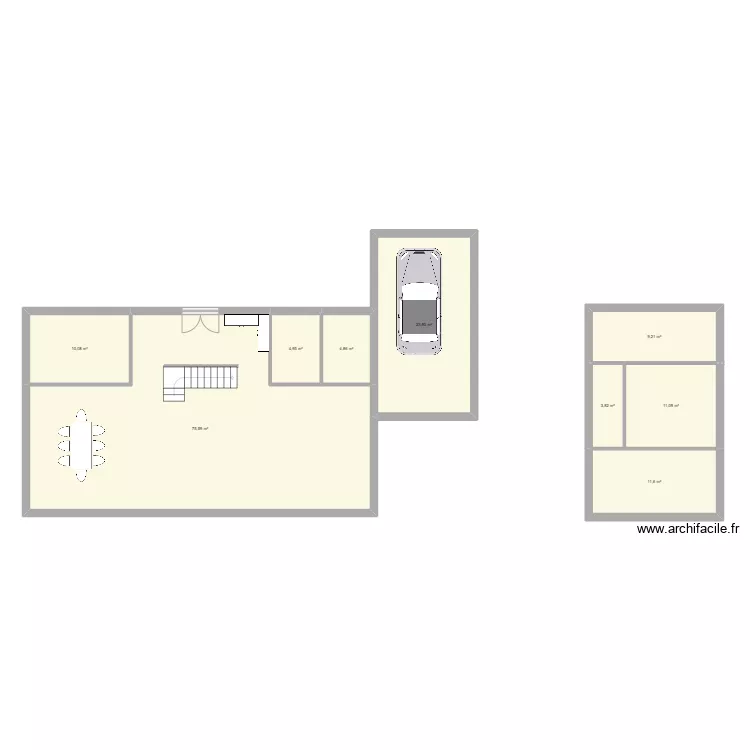 Maison patio. Plan de 