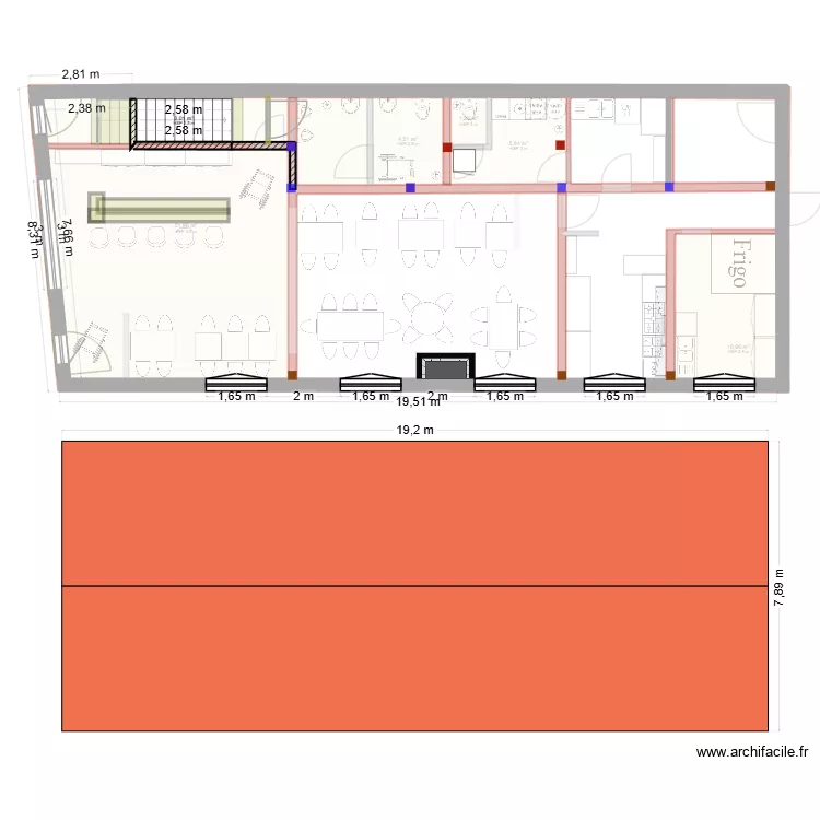 PROJET IMMEUBLE 2 RDC2+LOFT2. Plan de 8  et 84 m²