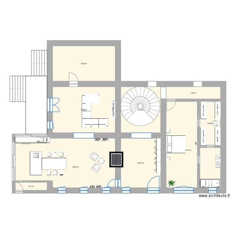 St Martin véranda aménagement Gaelle. Plan de 12 pièces et 307 m2
