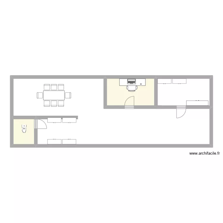 ETAGE. Plan de 2 Pièces et 13 m²