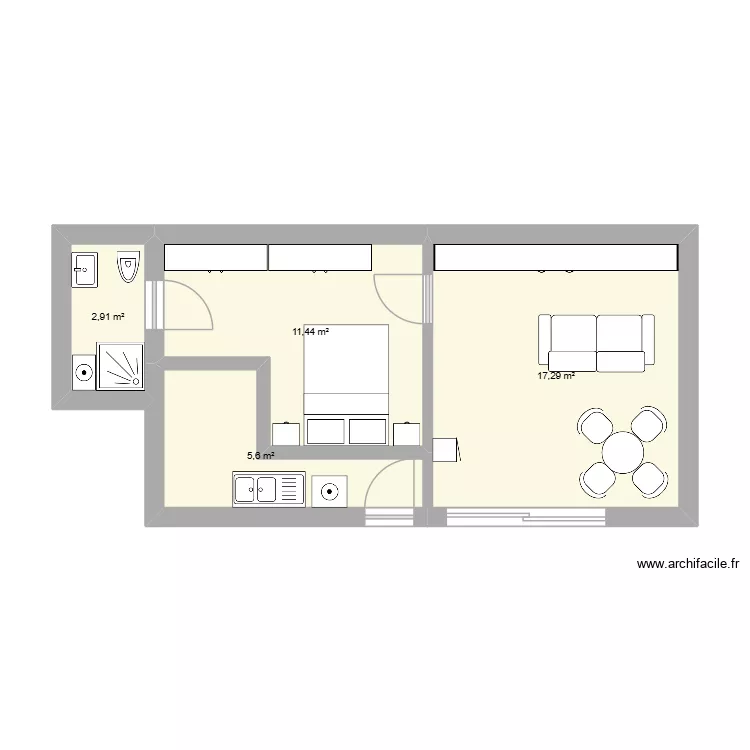Loulay - Avec affaire client. Plan de 4  et 37 m²