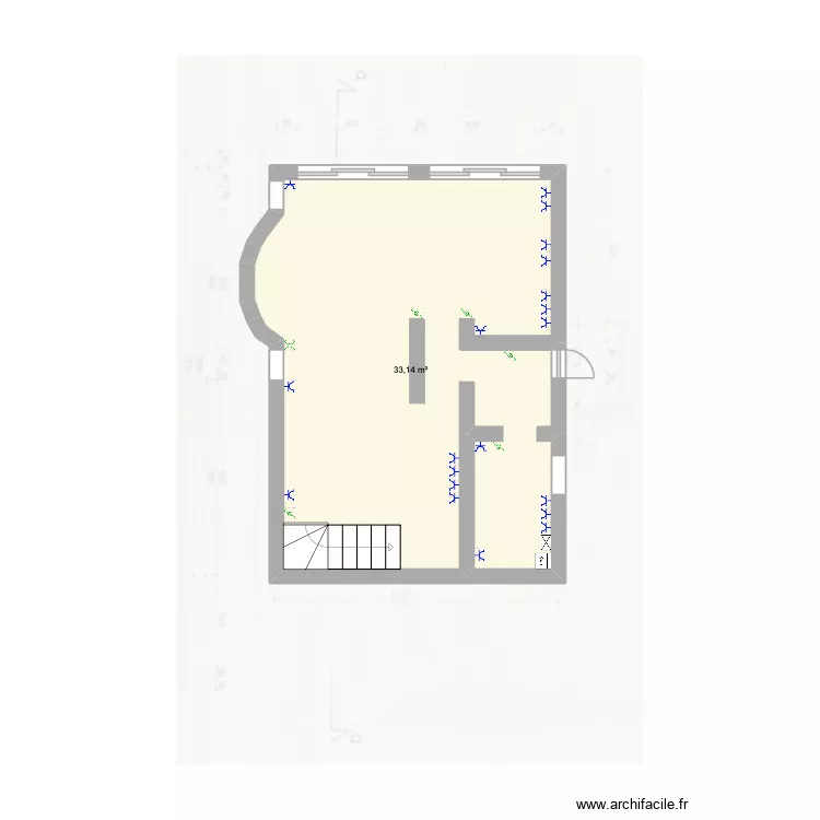 Sch&eacute;ma &eacute;lectrique Rez. Plan de 1  et 33 m²