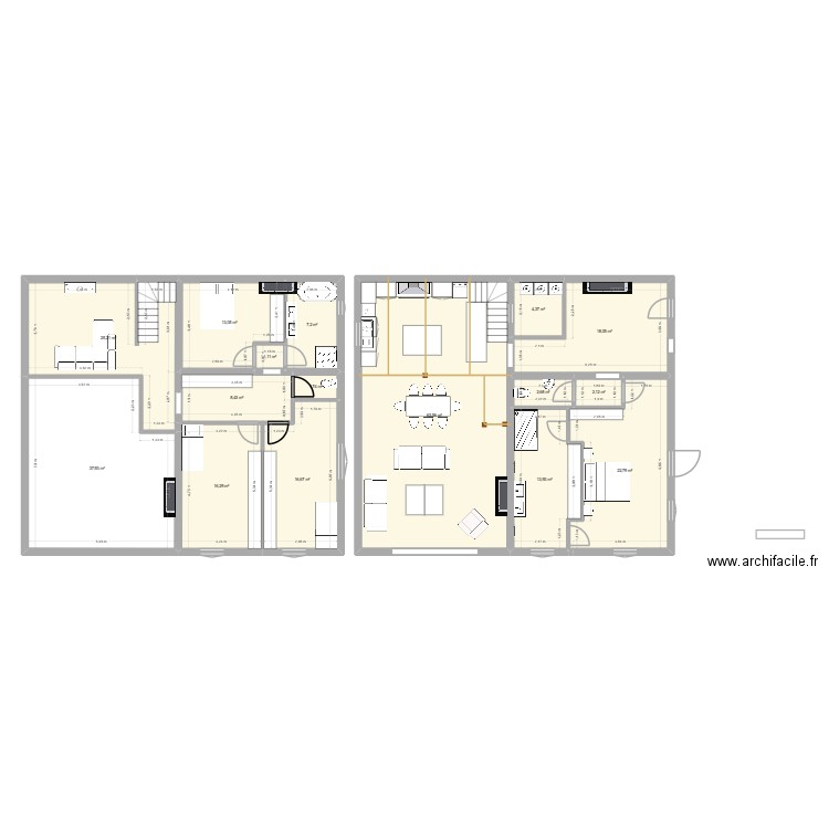 SAINT MO VDEF3. Plan de 16 pièces et 255 m2
