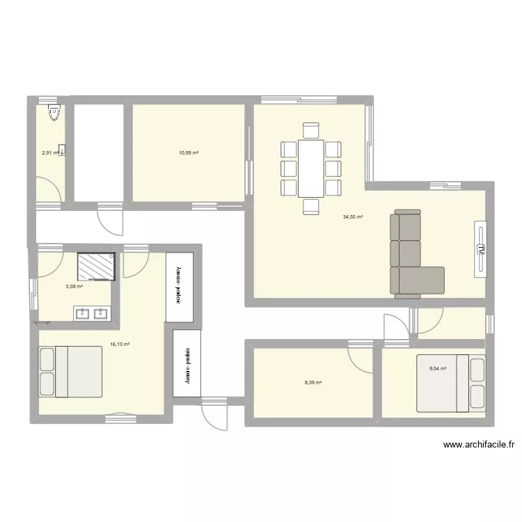 notre maison. Plan de 7 Pièces et 88 m² notre maison. Plan de 7 Pièces et 88 m²