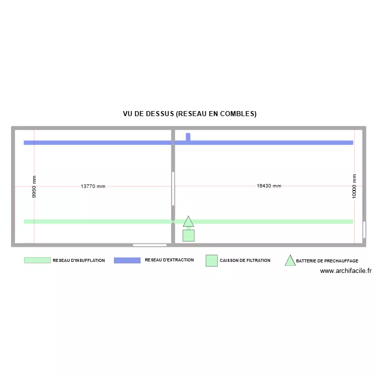 Plan VERRIERE TRAITEUR Combles r&eacute;seau. Plan de 