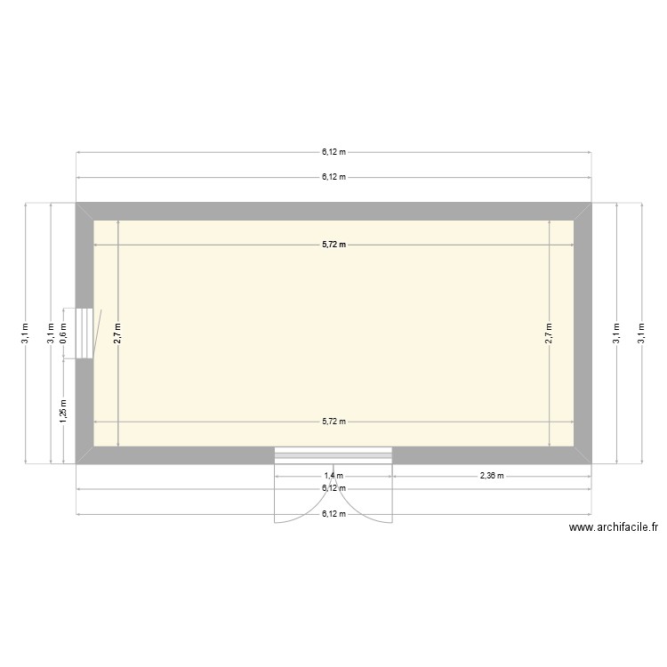 cripwell. Plan de 1 pièce et 15 m2