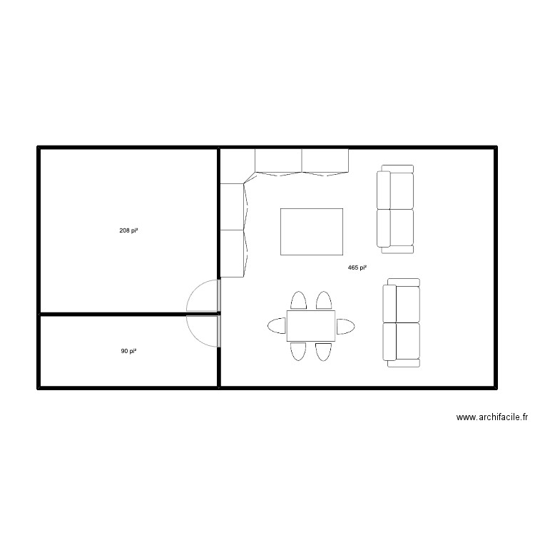 la 2. Plan de 3 pièces et 71 m2