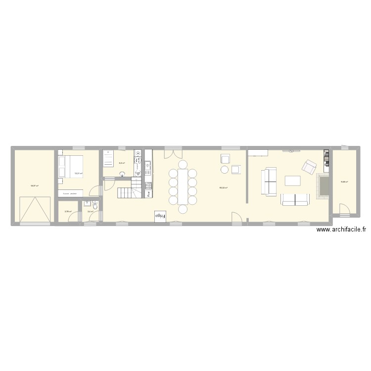 36600. Plan de 7 pièces et 145 m2