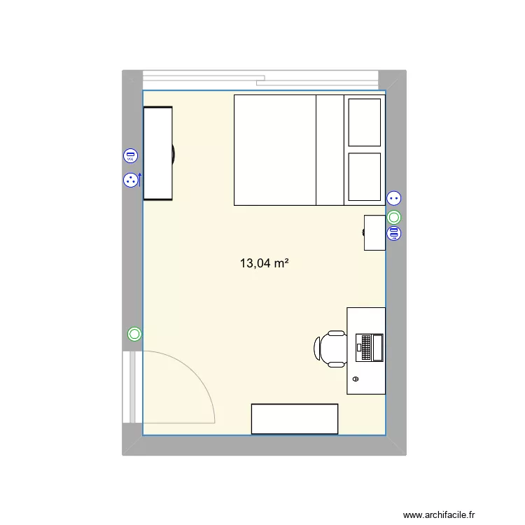 Chambre Ghada2. Plan de 
