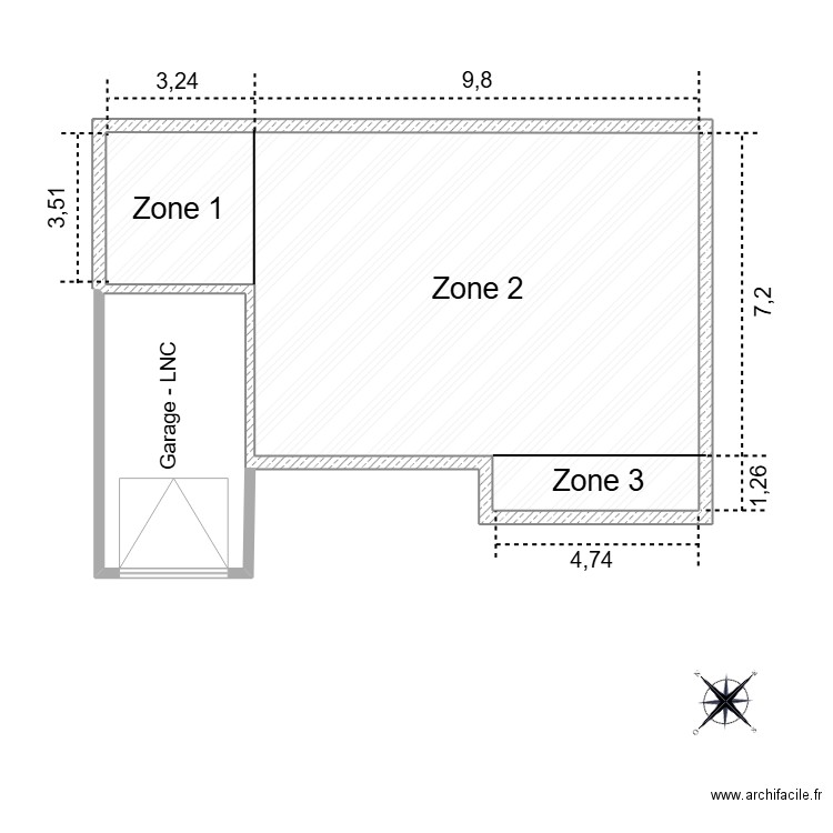 Toiture déperditive MASSANA. Plan de 1 pièce et 87 m2