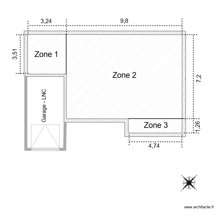 Toiture d&eacute;perditive MASSANA. Plan de 