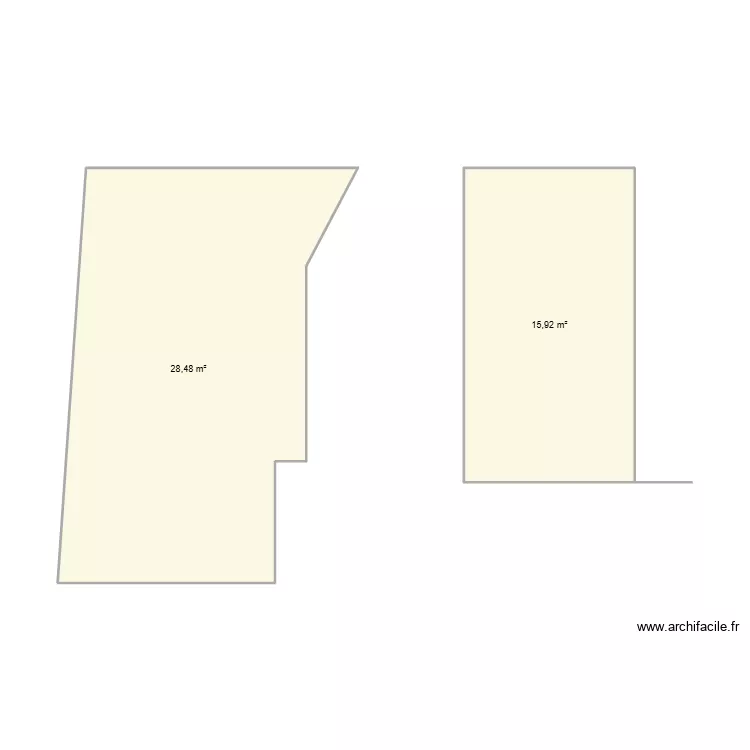 Gourbal Laguardette. Plan de 2 et 44 m² Gourbal Laguardette. Plan de 2 et 44 m²