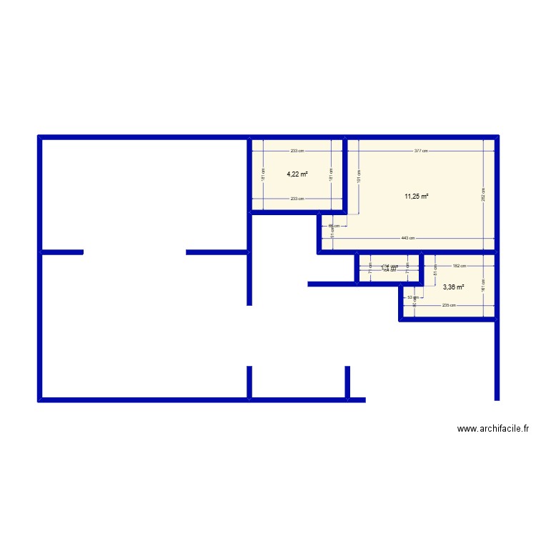 pavillons ss bois. Plan de 4 pièces et 20 m2