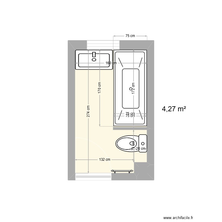 SDB 1er. Plan de 0 pièce et 0 m2