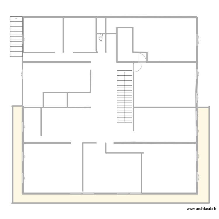 niveau 3 chatel. Plan de 3 pièces et 44 m2