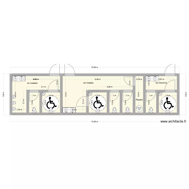 WC La caserne. Plan de 11 et 45 m² WC La caserne. Plan de 11 et 45 m²