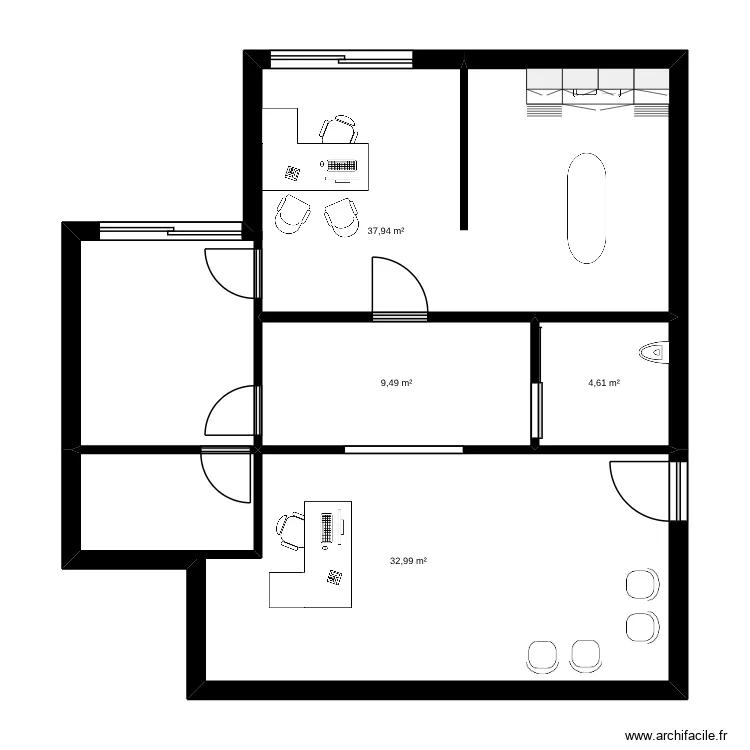 lou. Plan de 4  et 85 m²