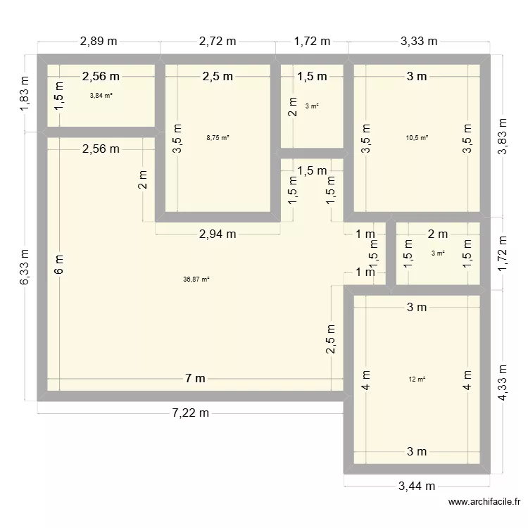 plan2. Plan de 7  et 78 m²