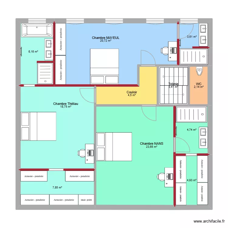 CDS - PRO - R+2. Plan de 11  et 100 m²