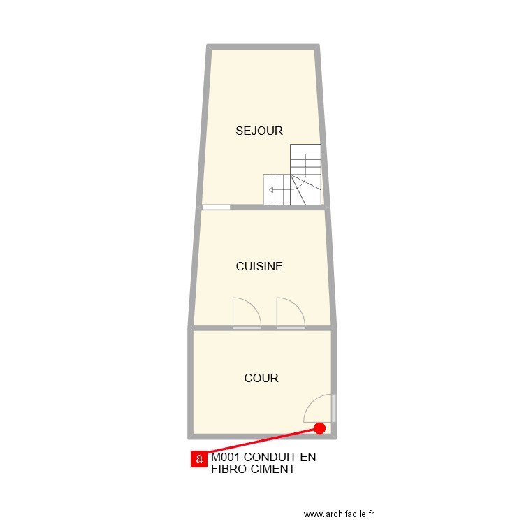 PLAN CAILAR RDC. Plan de 3 pièces et 22 m2