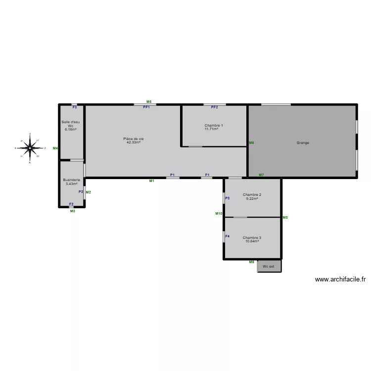 Haricot sjm dpe. Plan de 8  et 130 m²