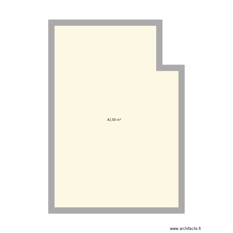 1⁰ gauche gratia. Plan de 1 pièce et 43 m2