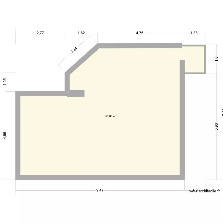 AP12 Foulet. Plan de 1 Pièce et 57 m²