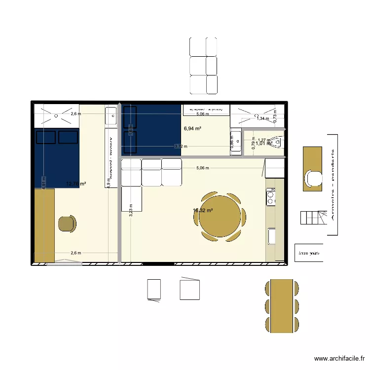 aqueduc 6. Plan de 4 pièces et 37 m²