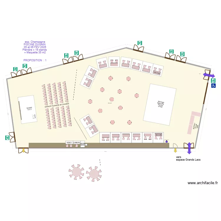 espace champagne PISCINE DUGAIN 05 et 06 FEV 2026 PROP 1. Plan de 1 et 584 m² espace champagne PISCINE DUGAIN 05 et 06 FEV 2026 PROP 1. Plan de 1 et 584 m²