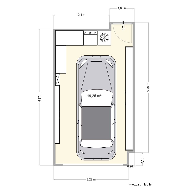 GARAGE JB CATHY VIRY. Plan de 1 pièce et 19 m2
