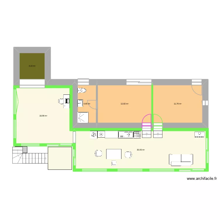 v&eacute;randa 2. Plan de 6 pièces et 83 m²