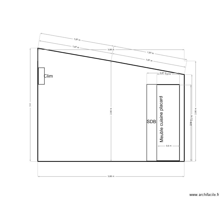 coupe. Plan de 0 pièce et 0 m2