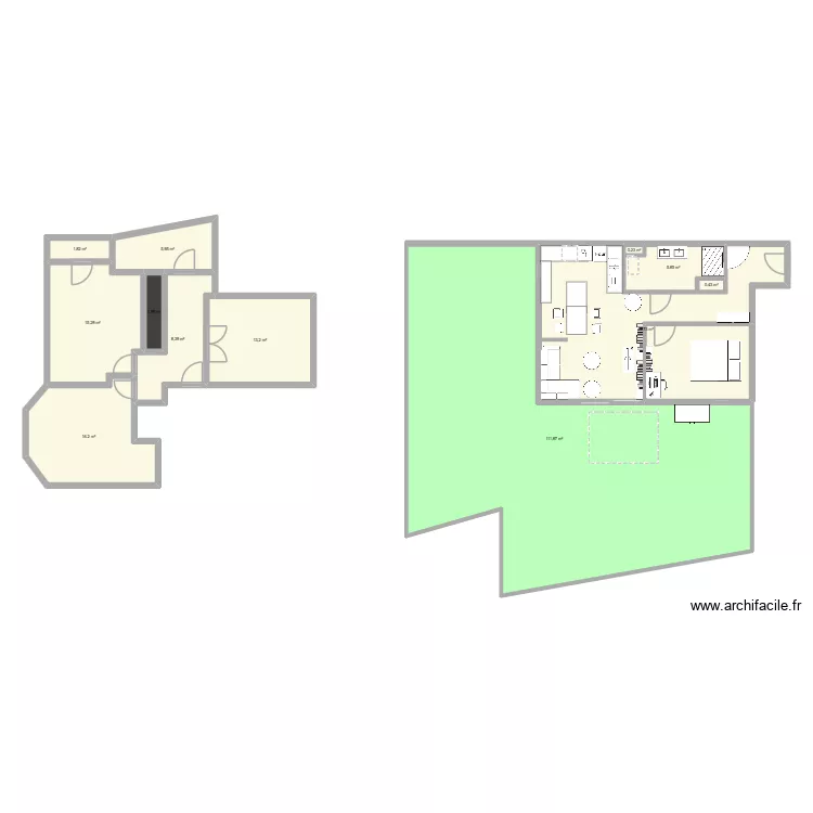 maison. Plan de 12 et 224 m² maison. Plan de 12 et 224 m²