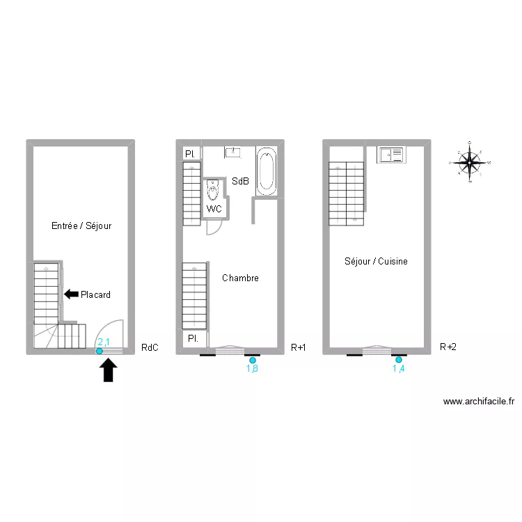 51774 DUBOIS. Plan de 7  et 64 m²