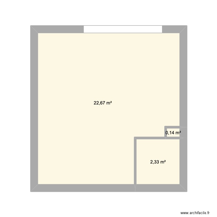 salon origine. Plan de 3 pièces et 25 m2