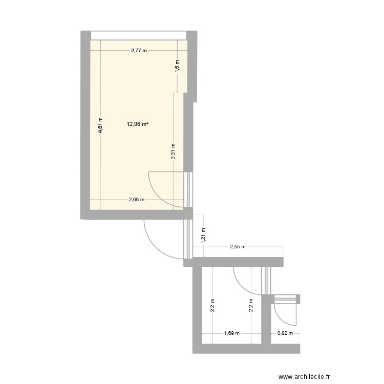 Steph. Plan de 1 pièce et 13 m2
