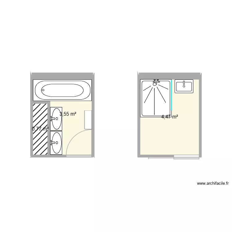 CLAIR MARONESE / FTL. Plan de 3  et 9 m²