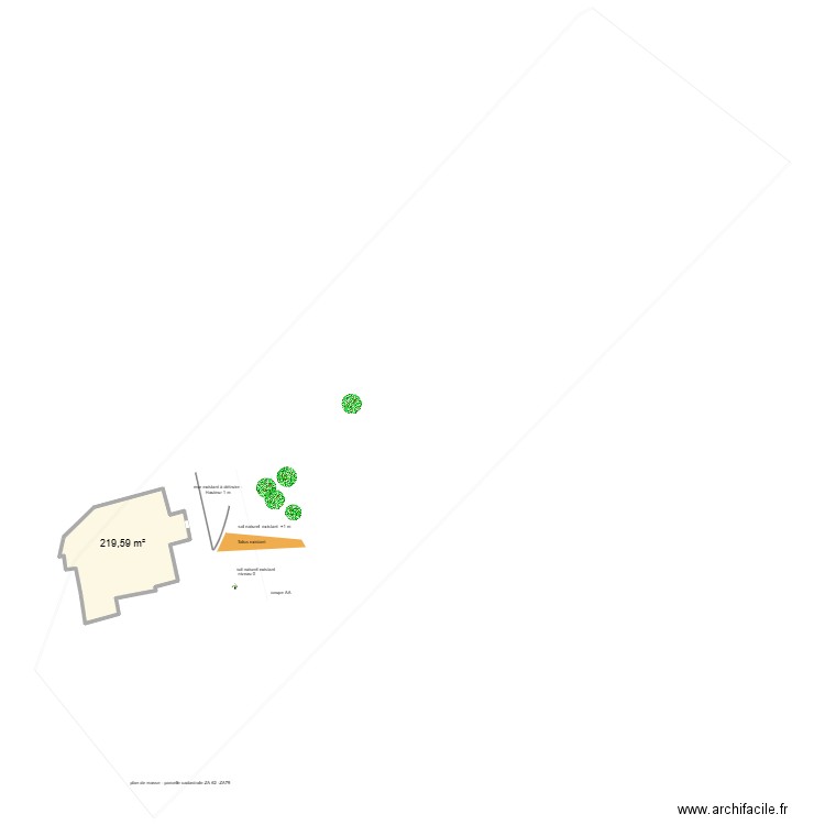 plan de masse avant travaux. Plan de 1 pièce et 220 m2