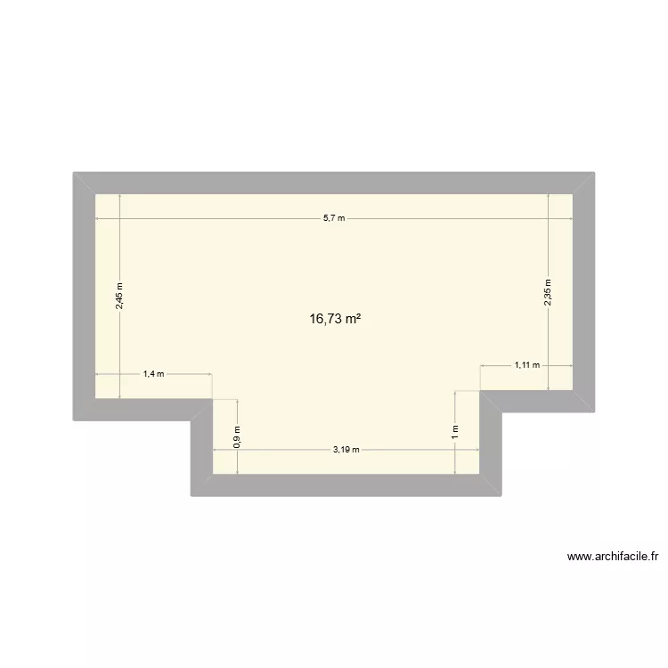 Plan terrasse jardin. Plan de 1  et 17 m²
