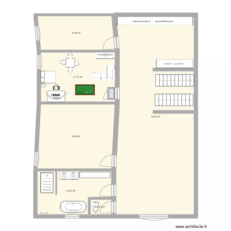 etage marmiton. Plan de 6  et 135 m²