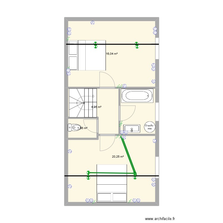 PROJET VANDECANDELAERE. Plan de 4 pièces et 43 m2