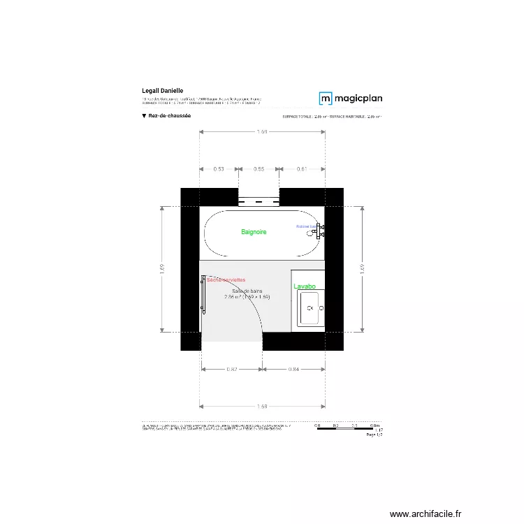 Plan Existant Legall Danielle. Plan de 