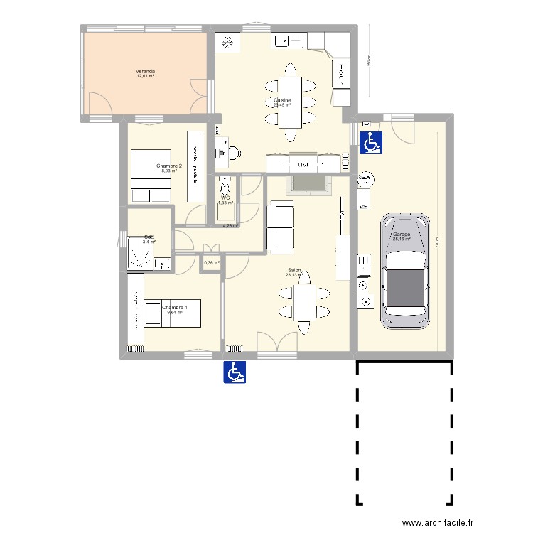 PARGADE PMR. Plan de 10 pièces et 112 m2
