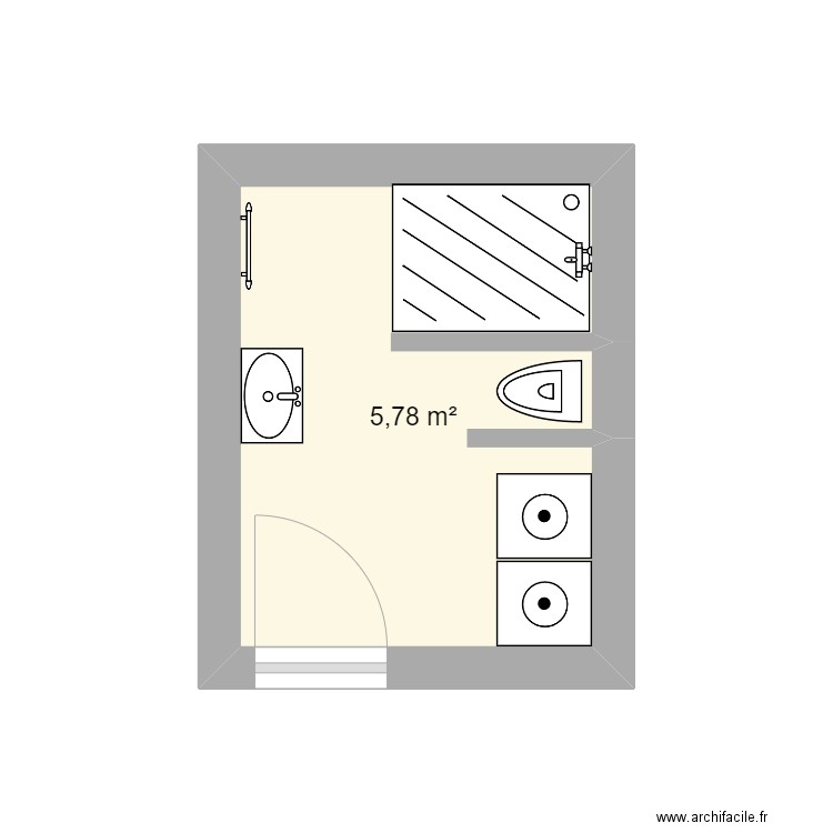 oberoffen. Plan de 1 pièce et 6 m2