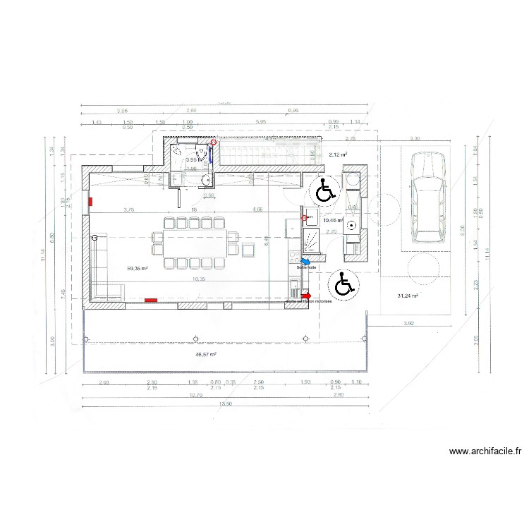 UH1 - Rdc - Electricit&eacute;, T&eacute;l&eacute;com et Ventilation avec plusieurs calques. Plan de 0 pièce et 0 m2