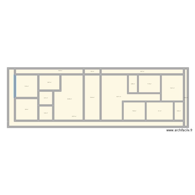 sika3. Plan de 19 pièces et 166 m2