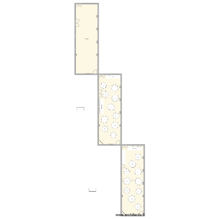 Plan de table. Plan de 3 pièces et 369 m2
