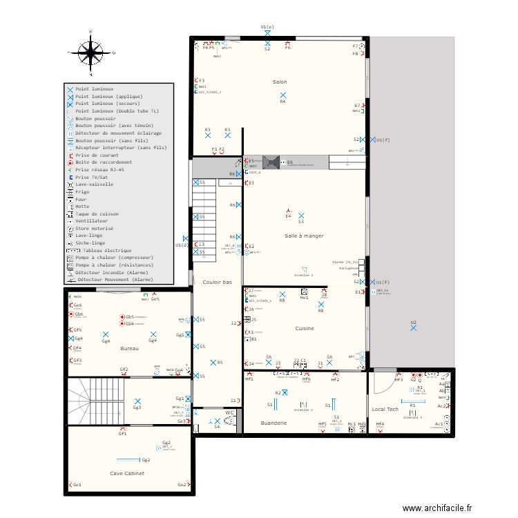 Home (Schéma électrique) v3.00. Plan de 30 pièces et 439 m2