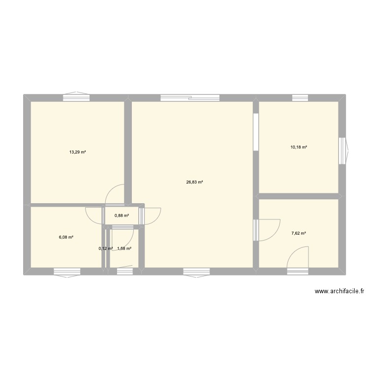 Sallertaine V1. Plan de 8 pièces et 67 m2
