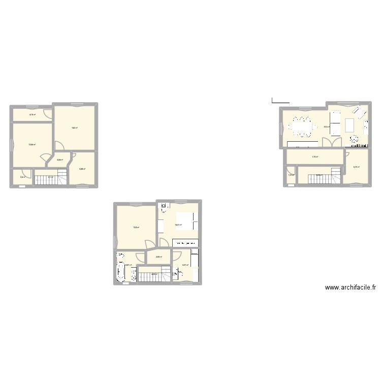 55 av Raymond Radiguet. Plan de 18 pièces et 144 m2
